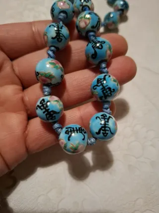 Collar antiguo porcelana flores