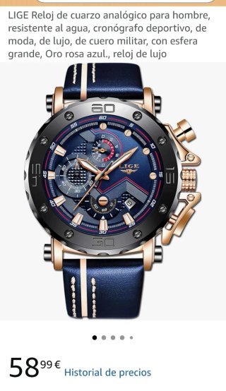 Reloj LIGE Hombre Correa Piel Multifunción
