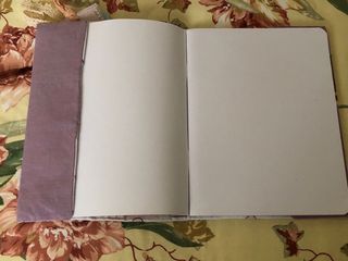 Diario de tela hecho a mano con tarjetas