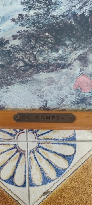 2Quadro antico paesaggio con figure