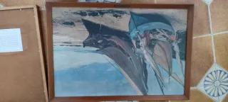 2Quadro antico paesaggio con figure