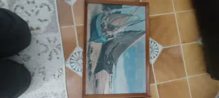 2Quadro antico paesaggio con figure