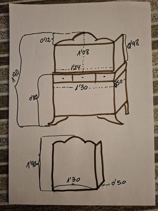 Vitrina antigua de madera y cristal