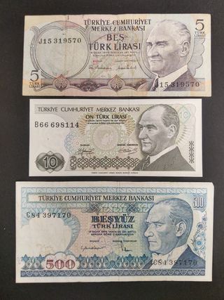 Billetes, lote x 9 Mundo 1945/2014 (ver)