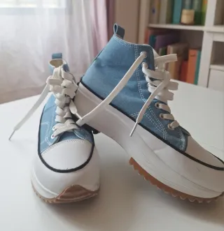 Botín estilo Converse Plataforma color tejano