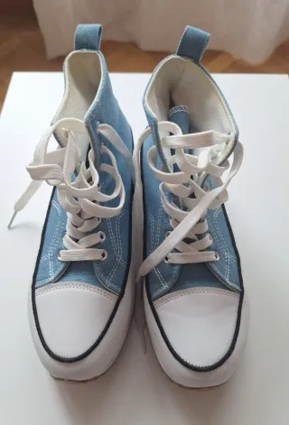 Botín estilo Converse Plataforma color tejano