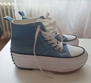 Botín estilo Converse Plataforma color tejano