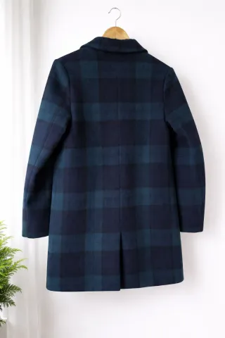 Abrigo cuadros azul y verde