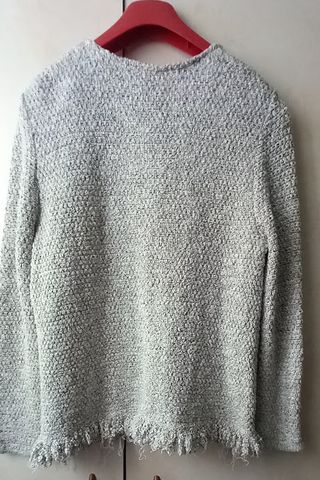 Chaqueta punto gris con brillos