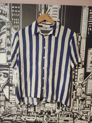Camisa Rayas Azul y Blanco