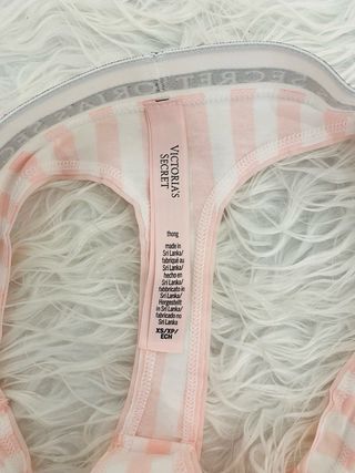 Tanga Victoria's Secret Rayas Rosa/blanco xs, s, m