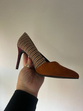 Zapatos de tacón multicolor patchwork