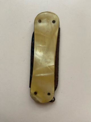 Coltellino Olivetti da collezione in madreperla