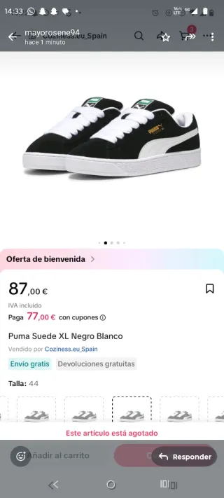 Zapatillas Puma Suede Negras y Blancas