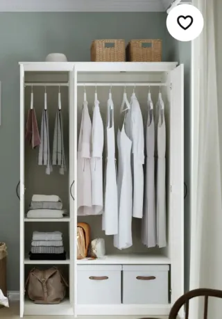 Armario Blanco 3 Puertas con Espejo