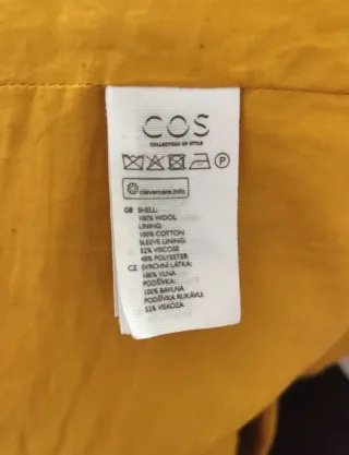 Cappotto COS 100% lana giallo taglia 44