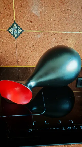 Vaso Ceramica Nero e Rosso