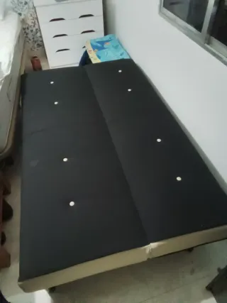 Sofá Cama Negro y Beige