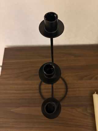 Candelabro 3 bracci in metallo nero