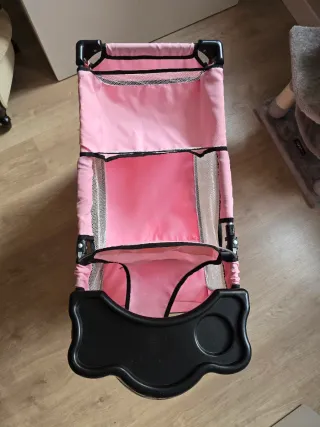 Cuna-trona-cambiador-armario para muñecas rosa