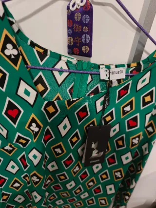 Blusa Minueto Verde Estampado Naipes