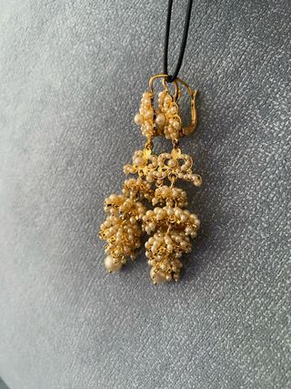 Pendientes fallera oro y perlas