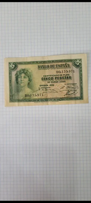 Billete 5 Pesetas Banco de España 1935