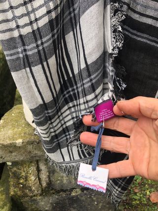 Sciarpa Rossella Carrara tartan nero/bianco