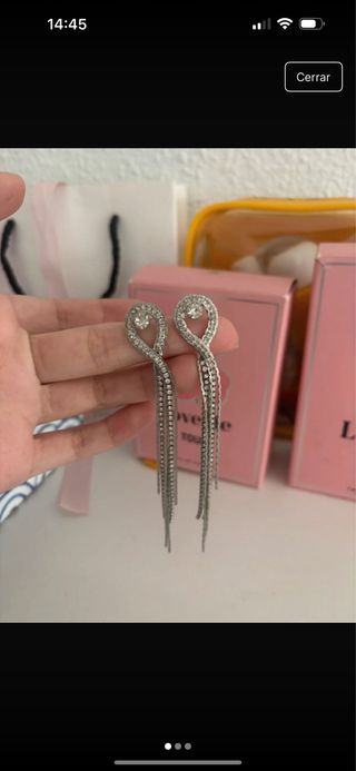 Pendientes largos con brillo