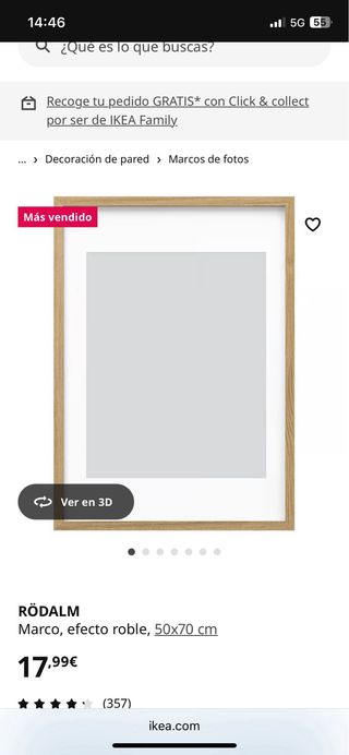 2 Marcos de fotos madera Ikea