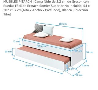 Cama Nido Blanca Muebles Pitarc 90cm
