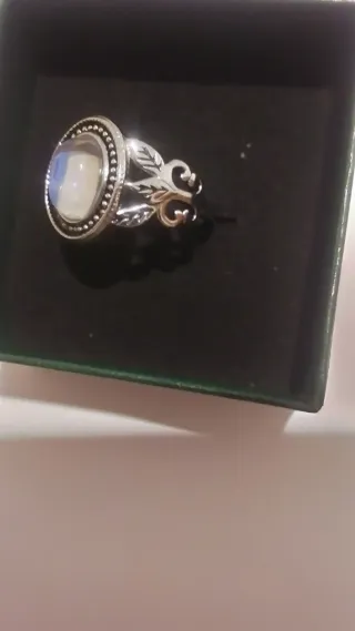 Anillo Piedra Luna Junio Plata