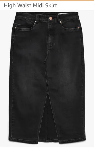 Falda vaquera larga Mango negra