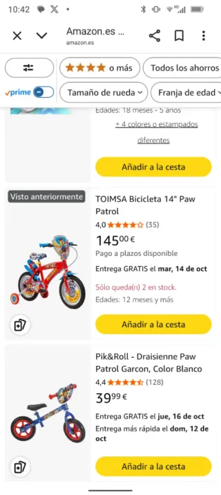 Bicicleta infantil Patrulla Canina