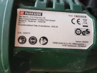 Pistola Pintura a Batería Parkside sin batería