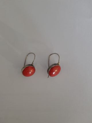 Conjunto Coral y Plata: Collar y Pendientes