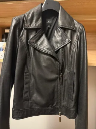 Cazadora Biker Armani Exchange Negra Piel