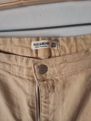 Pantalones campana Pull&Bear beige