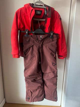 Tuta sci O'Neill rossa/marrone 6 anni