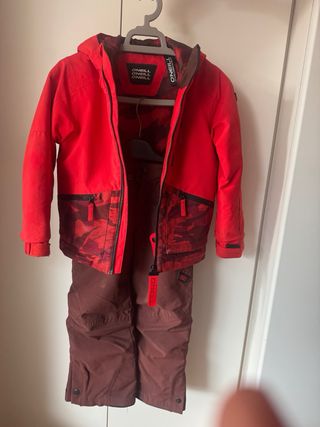 Tuta sci O'Neill rossa/marrone 6 anni