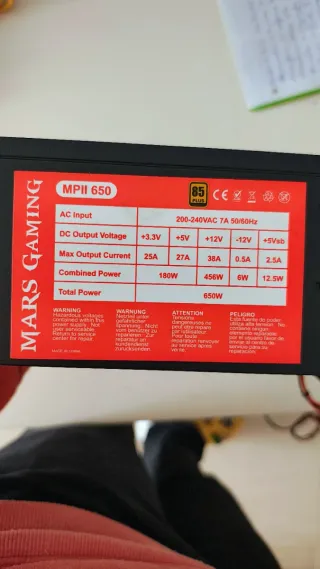 Fuente Alimentación Mars Gaming MPII850