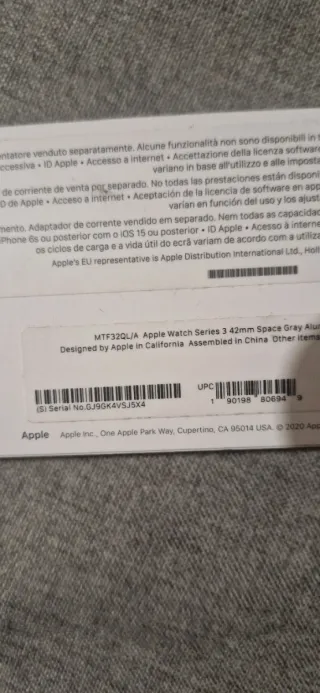 Apple Watch S3 Negro 42mm GPS