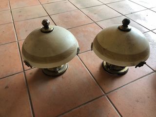 Lámparas vintage techo cristal y metal