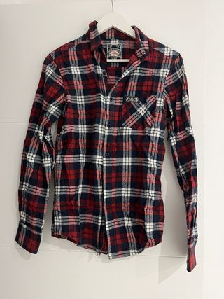 Camisa de cuadros roja y azul Talla XS