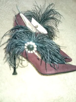 Zapatos Lodi mujer tacón plumas