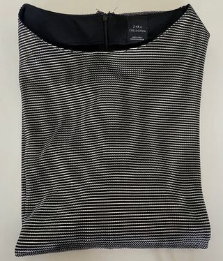 Vestido Zara Rayas Plateadas Talla M