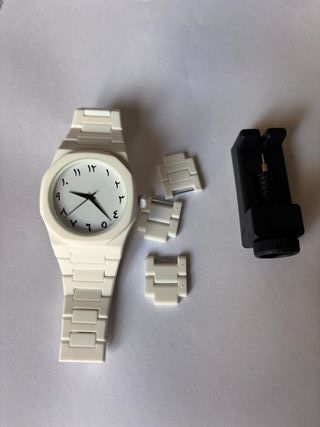 Reloj Unisex Esfera Árabe Blanco con Caja