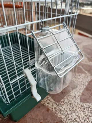 Jaula para pájaros nueva con accesorios