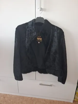 Chaquetita piel conejo Tyber Negra