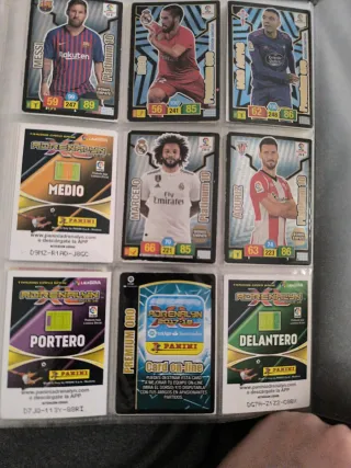 Cartas Adrenalyn Platinum 10 y Premium Oro